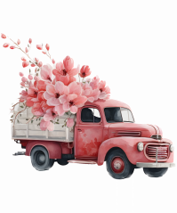 Nažehlovačka auto s květinami
