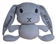 ČESKÝ 30cm plyšový králíček s potiskem - styl 5