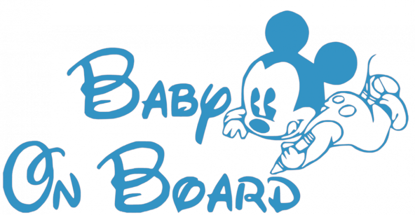 Samolepka na auto Baby on board 19 - barva samolepky: bílá