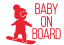 Samolepka na auto Baby on board 14 - barva samolepky: červená