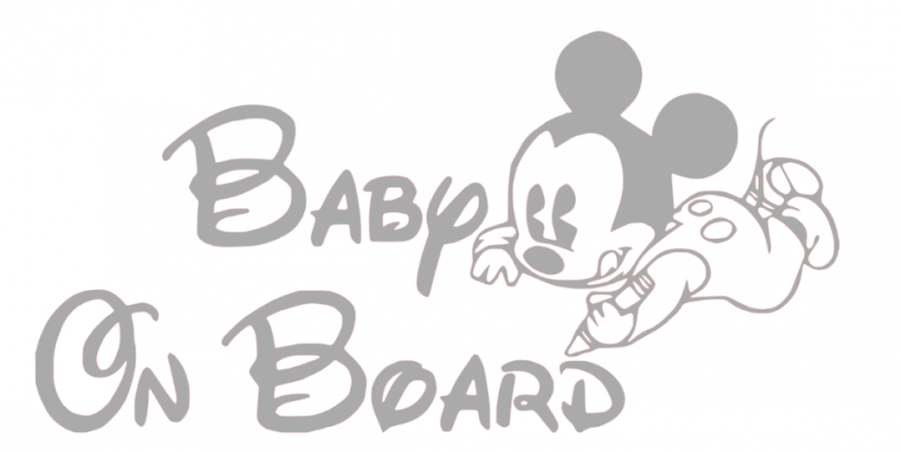 Samolepka na auto Baby on board 19 - barva samolepky: bílá
