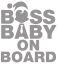 Samolepka na auto Boss baby on board - barva samolepky: bílá