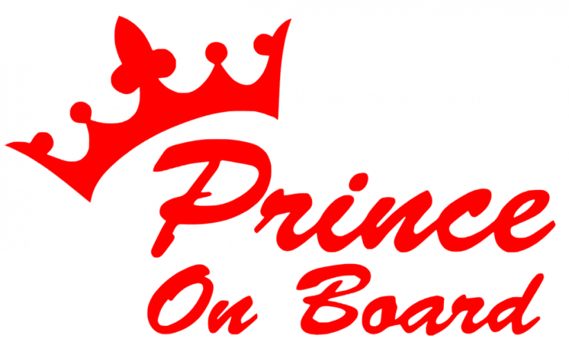 Samolepka na auto Prince on board - barva samolepky: růžová