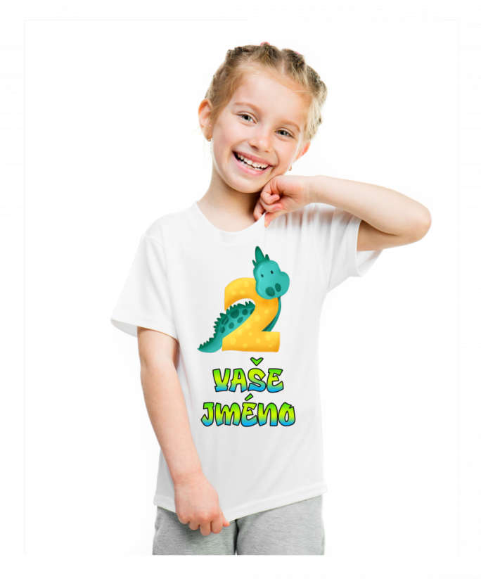 Nažehlovačka dinosaur s číslem a jménem