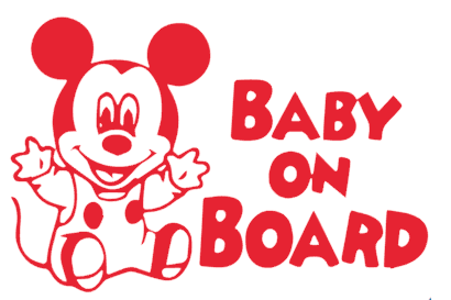 Samolepka na auto Baby on board 18 - barva samolepky: černá