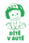 Samolepka na auto Boy - dítě v autě - barva samolepky: zelená