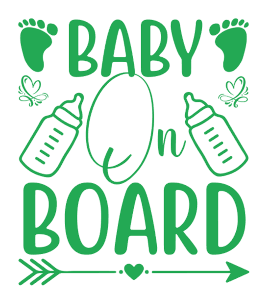 Samolepka na auto Baby On Board 5 - barva samolepky: černá