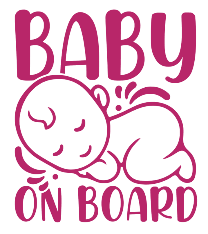 Samolepka na auto Baby On Board 3 - barva samolepky: bílá