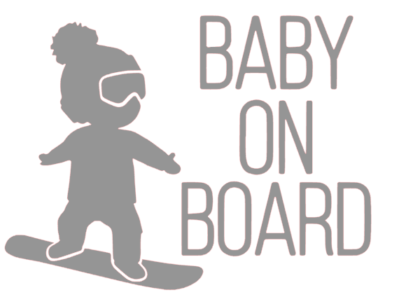 Samolepka na auto Baby on board 14 - barva samolepky: šedá