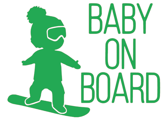 Samolepka na auto Baby on board 14 - barva samolepky: zelená