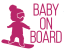 Samolepka na auto Baby on board 14 - barva samolepky: růžová