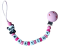 Silikonový klip na dudlík růžový - panda