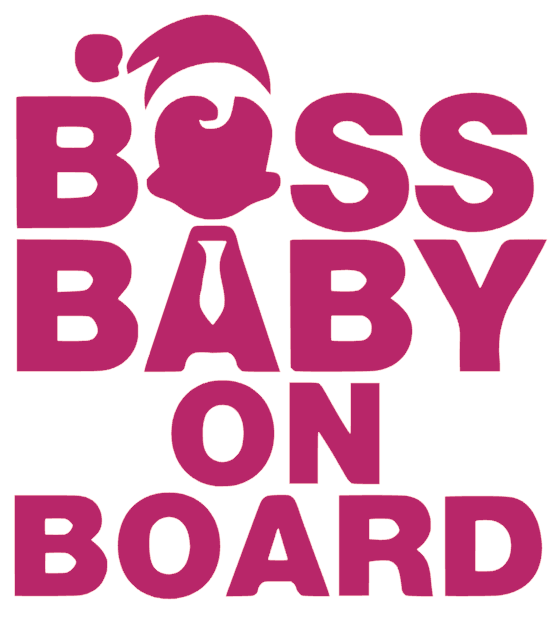 Samolepka na auto Boss baby on board - barva samolepky: bílá