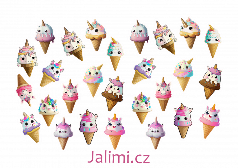 Samolepky jednorožčí zmrzlinky
