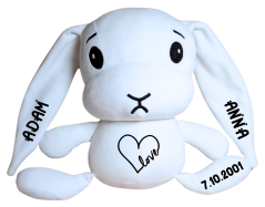 ČESKÝ 30cm plyšový králíček s potiskem - styl 4