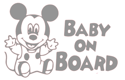 Samolepka na auto Baby on board 18 - barva samolepky: černá