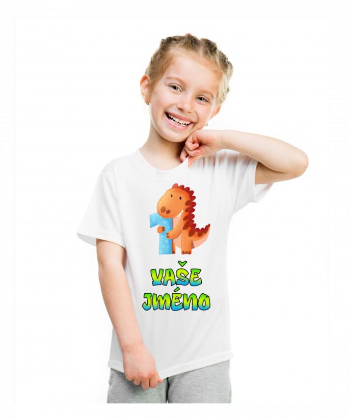 Nažehlovačka dinosaur s číslem a jménem