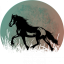 Hrnek kůň silueta č.1 - Druh hrnečku: světle modrý