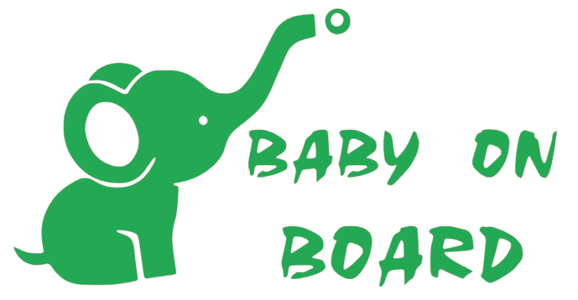Samolepka na auto Baby on board 13 - barva samolepky: zelená