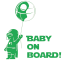Samolepka na auto Baby on board 22 - barva samolepky: růžová