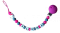 Silikonový klip na dudlík růžovo - šedý - Hello Kitty