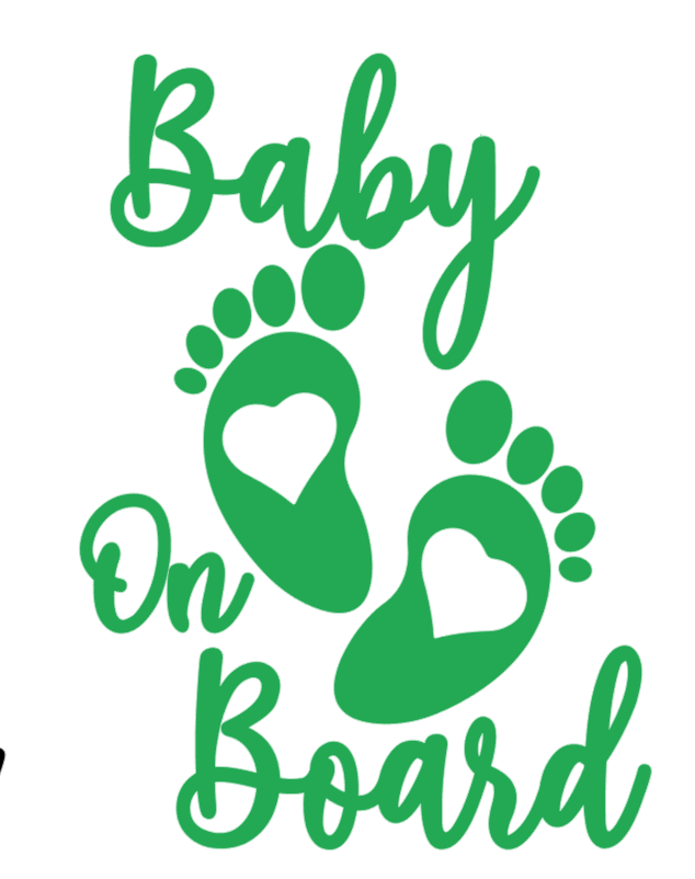 Samolepka na auto Baby On Board 4 - barva samolepky: zelená