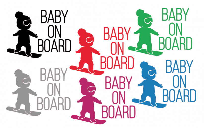 Samolepka na auto Baby on board 14 - barva samolepky: růžová