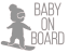 Samolepka na auto Baby on board 14 - barva samolepky: růžová