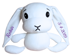 ČESKÝ 30cm plyšový králíček s potiskem - styl 5
