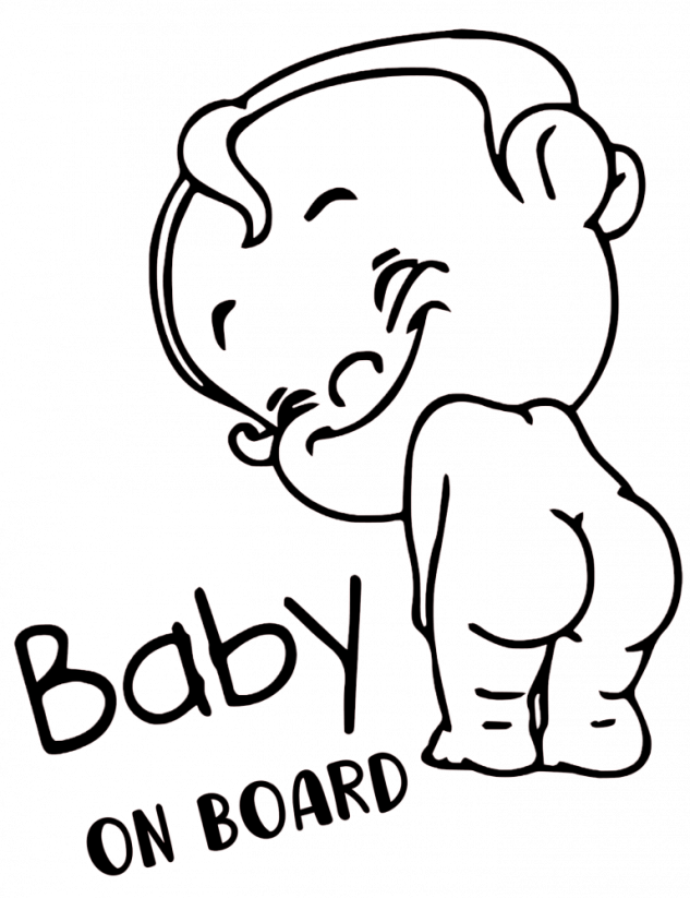 Samolepka na auto Baby on board 24 - barva samolepky: červená