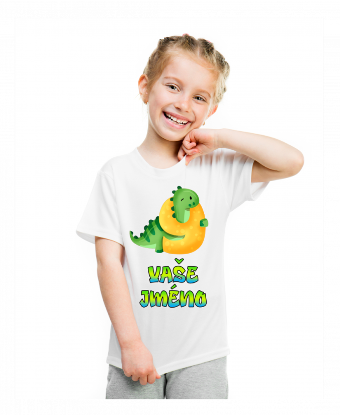 Nažehlovačka dinosaur s číslem a jménem