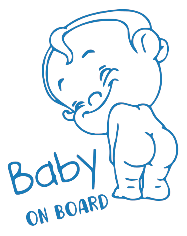 Samolepka na auto Baby on board 24 - barva samolepky: červená
