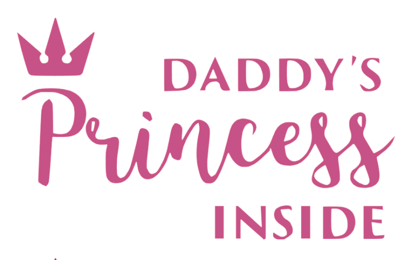 Samolepka na auto Daddys princess inside - barva samolepky: růžová