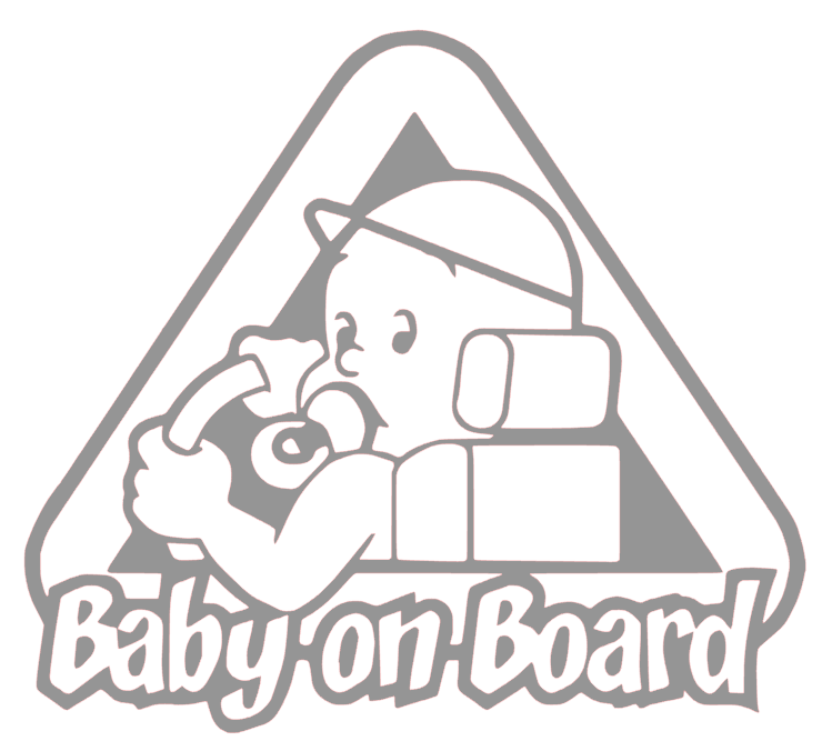 Samolepka na auto Baby on board 21 - barva samolepky: červená