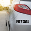 Samolepka na auto Fotbal - barva samolepky: růžová