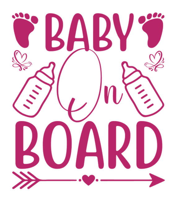 Samolepka na auto Baby On Board 5 - barva samolepky: černá
