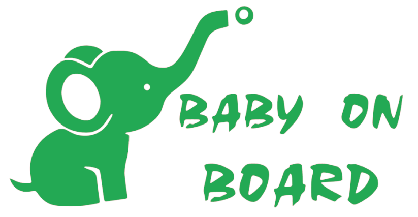 Samolepka na auto Baby on board 13 - barva samolepky: černá
