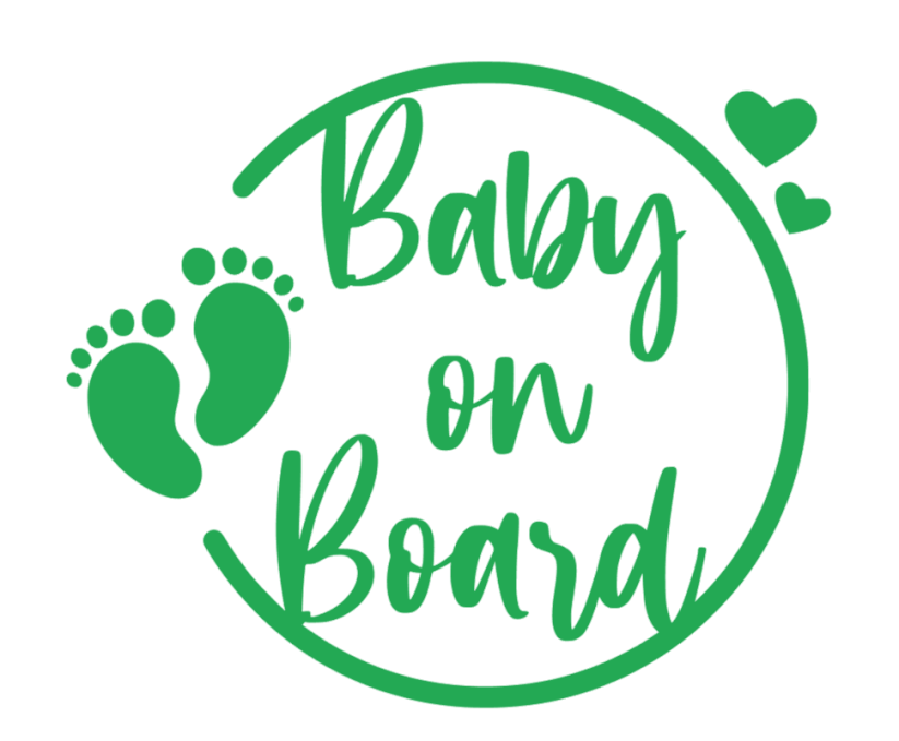 Samolepka na auto Baby On Board 7 - barva samolepky: zelená