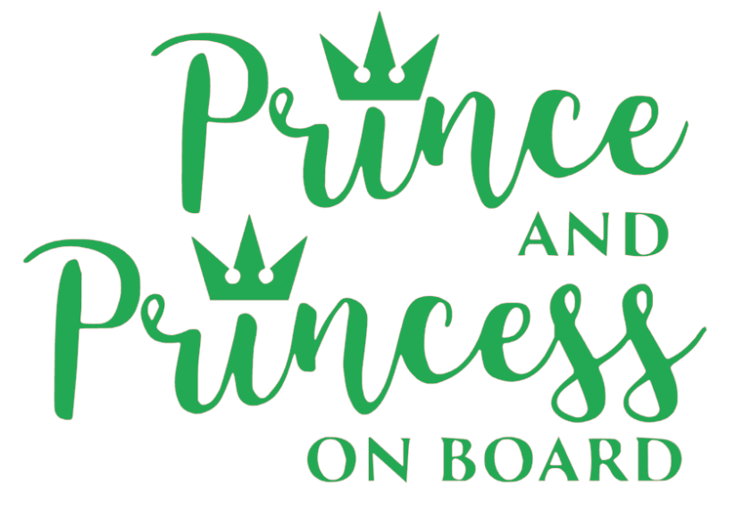 Samolepka na auto Prince and Princess on board - barva samolepky: bílá