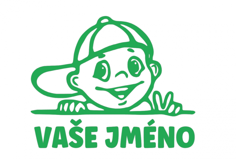 Samolepka na auto Kluk s kšiltovkou - jméno