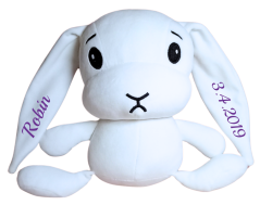 ČESKÝ 30cm plyšový králíček s potiskem - styl 5