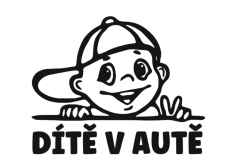 Samolepka na auto Kluk s kšiltovkou - dítě v autě
