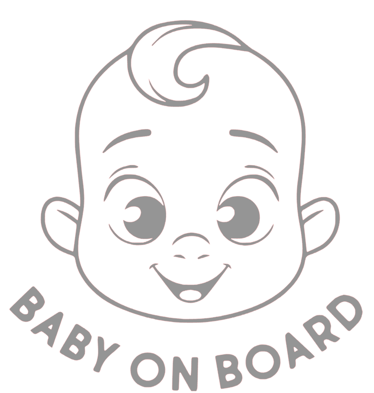 Samolepka na auto Baby on board 15 - barva samolepky: růžová