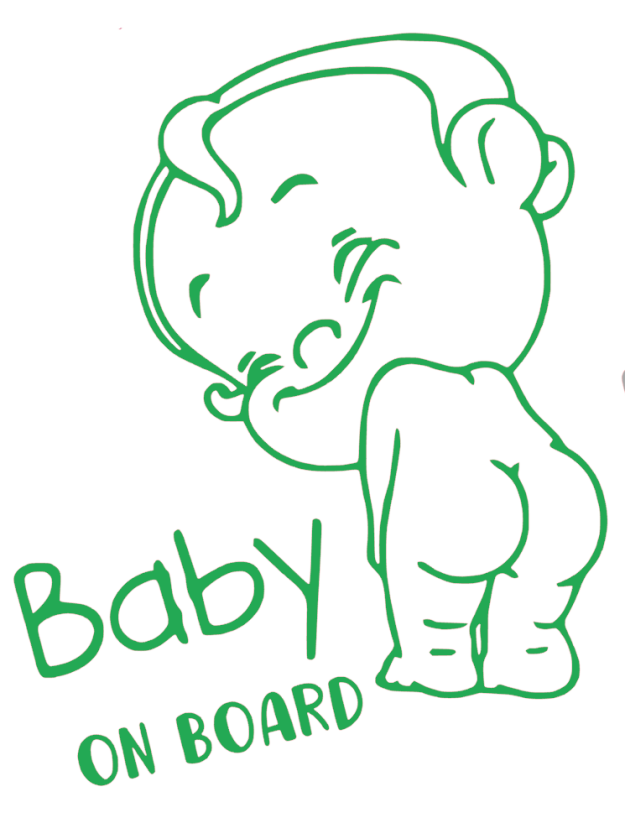 Samolepka na auto Baby on board 24 - barva samolepky: červená