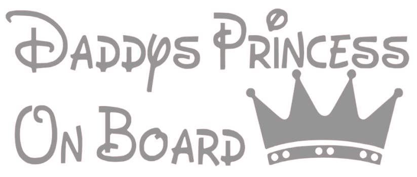 Samolepka na auto Daddys princess on board - barva samolepky: růžová