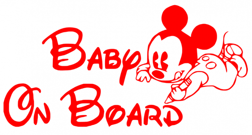 Samolepka na auto Baby on board 19 - barva samolepky: bílá