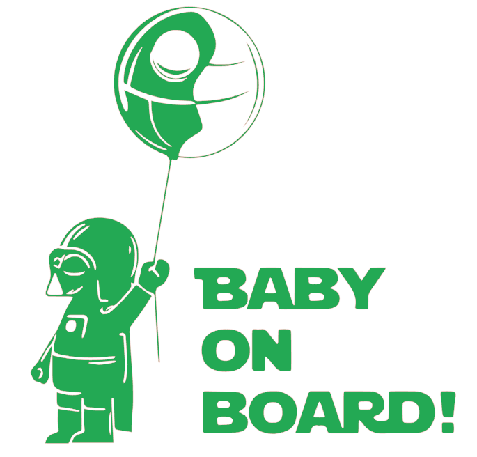 Samolepka na auto Baby on board 22 - barva samolepky: růžová