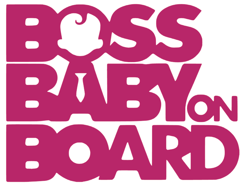 Samolepka na auto Boss baby on board 2 - barva samolepky: bílá