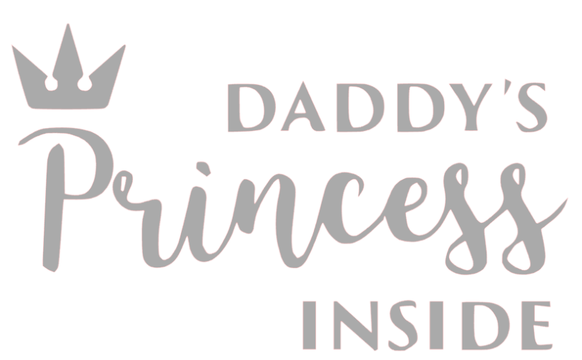 Samolepka na auto Daddys princess inside - barva samolepky: růžová