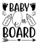 Samolepka na auto Baby On Board 5 - barva samolepky: černá